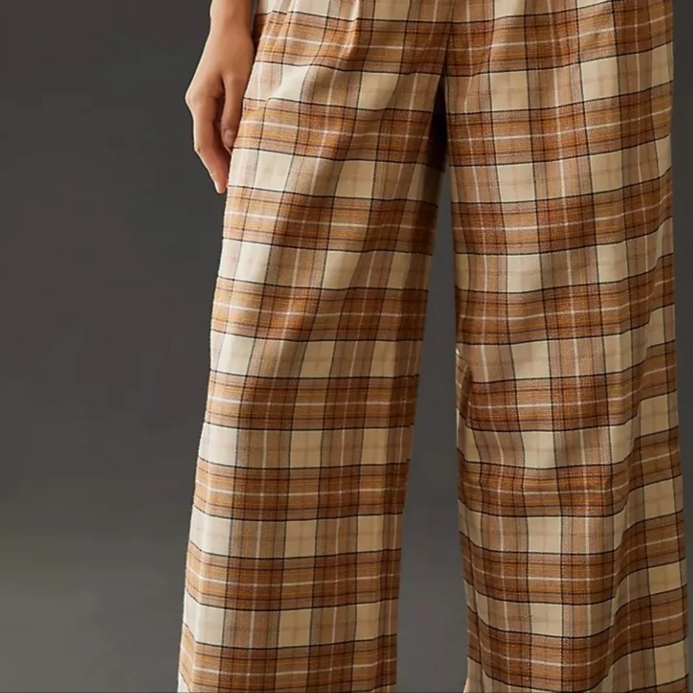 NWT Hutch plaid wide-leg trousers Anthropologie - Picture 2 of 8
